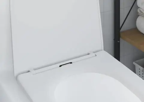 Capac WC cu eliberare rapidă, închidere lentă, alb, duroplast - 4/5