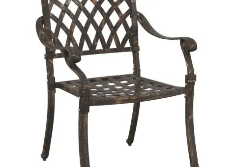 Set scaune de grădină, 2 buc., bronze, aluminiu turnat - 3/5