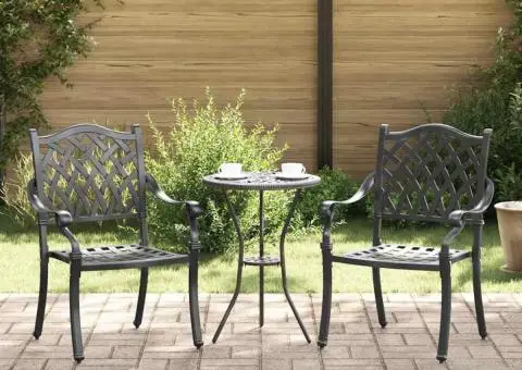 Scaune Exterioare Negru Aluminiu 56 x 55 x 92.5 cm Solid - 1/5