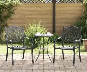 Scaune Exterioare vidaXL Negru Aluminiu 56 x 55 x 92.5 cm Solid