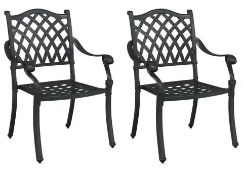 Scaune Exterioare Negru Aluminiu 56 x 55 x 92.5 cm Solid - 2/5