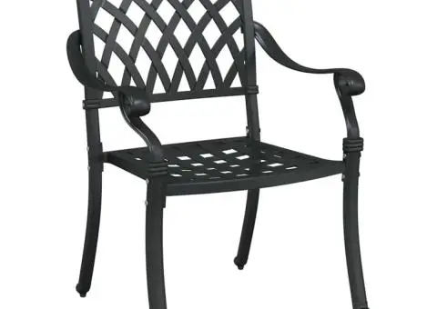 Scaune Exterioare Negru Aluminiu 56 x 55 x 92.5 cm Solid - 3/5