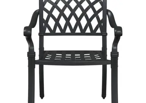 Scaune Exterioare Negru Aluminiu 56 x 55 x 92.5 cm Solid - 4/5