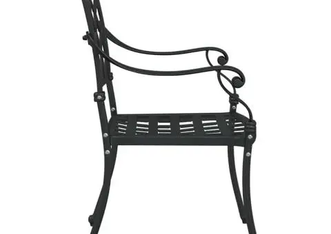 Scaune Exterioare Negru Aluminiu 56 x 55 x 92.5 cm Solid - 5/5