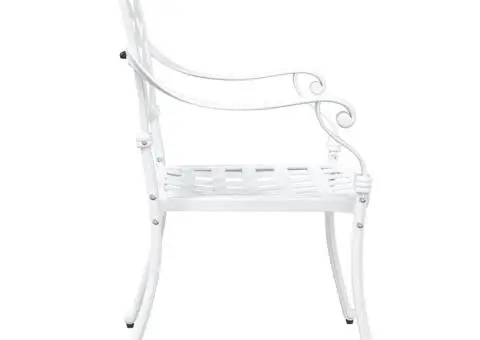 Set scaune de grădină, 2 buc., alb, aluminiu turnat - 5/5