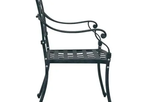 Set scaune de grădină, 2 buc., verde, aluminiu turnat - 5/5