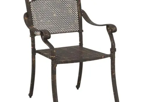 Set scaune de grădină, 2 buc., bronze, aluminiu turnat - 3/5