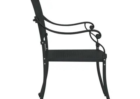 Set scaune de grădină, 2 buc., negru, aluminiu turnat - 5/5