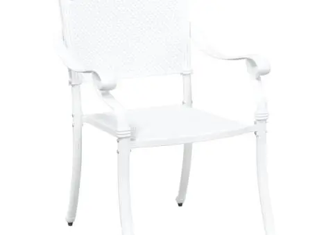 Set scaune de grădină, 2 buc., alb, aluminiu turnat - 3/5