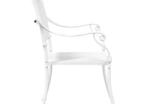 Set scaune de grădină, 2 buc., alb, aluminiu turnat - 5/5
