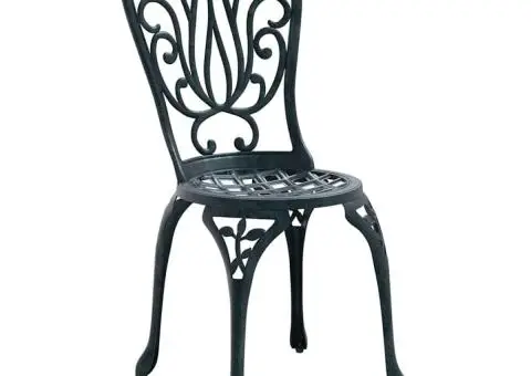 Set scaune de grădină, 3 buc., verde, aluminiu turnat - 4/5