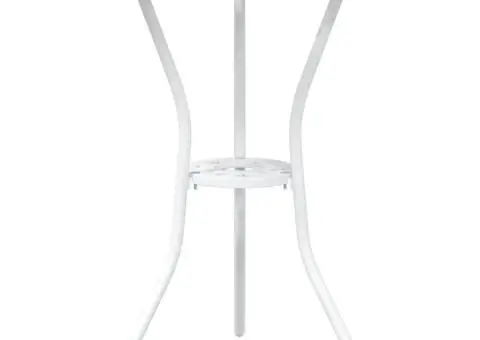 Set scaune de grădină, 3 buc., alb, aluminiu turnat - 5/5