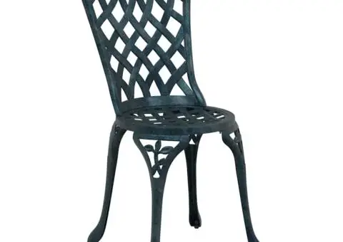 Set scaune de grădină, 3 buc., verde, aluminiu turnat - 4/5