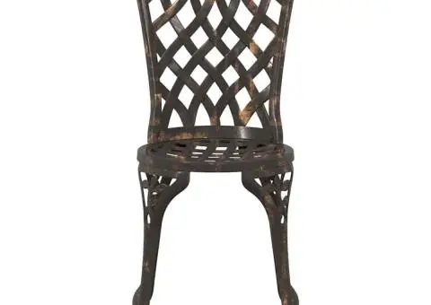 Set scaune de grădină, 2 buc., bronze, aluminiu turnat - 4/5