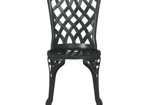 Set scaune de grădină, 2 buc., negru, aluminiu turnat - 4/5