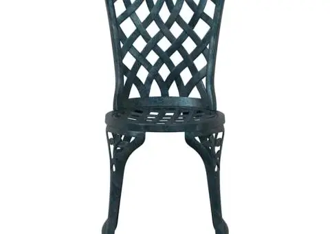 Set scaune de grădină, 2 buc., verde, aluminiu turnat - 4/5