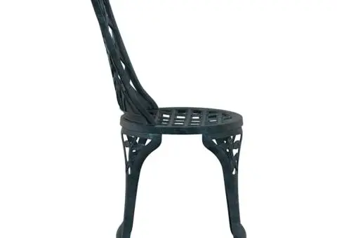 Set scaune de grădină, 2 buc., verde, aluminiu turnat - 5/5