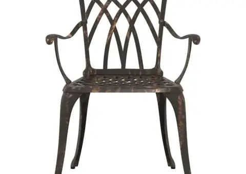 Set scaune de grădină, 2 buc., bronze, aluminiu turnat - 4/5