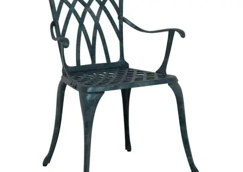 Set scaune de grădină, 2 buc., verde, aluminiu turnat - 3/5