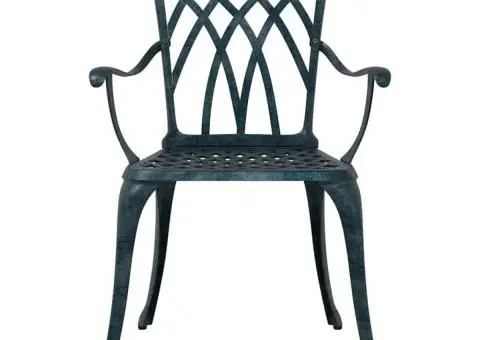 Set scaune de grădină, 2 buc., verde, aluminiu turnat - 4/5