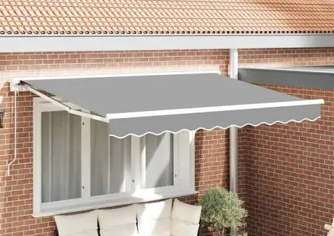 Awning Manual Manual Alb 3 x 2 m Aluminiu, Poliester - 1/5