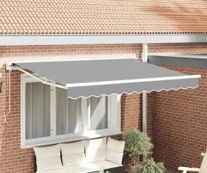 vidaXL Awning Manual Manual Alb 3 x 2 m Aluminiu, Poliester
