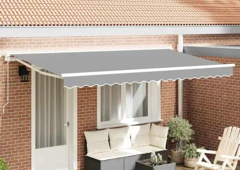 Markiză Manuală Manual Alb 4 x 2 m Aluminiu, țesătură - 1/5