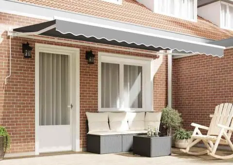 Markiză Manuală Manual Alb 4 x 2 m Aluminiu, țesătură - 3/5