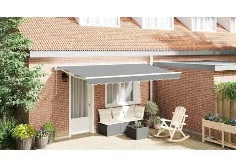 Pergolă Electrică Alb 4 x 2 m Aluminiu & Tesatura - 1/5