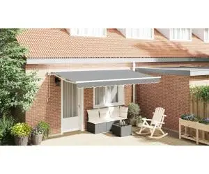 Pergolă Electrică Alb 4 x 2 m Aluminiu & Tesatura