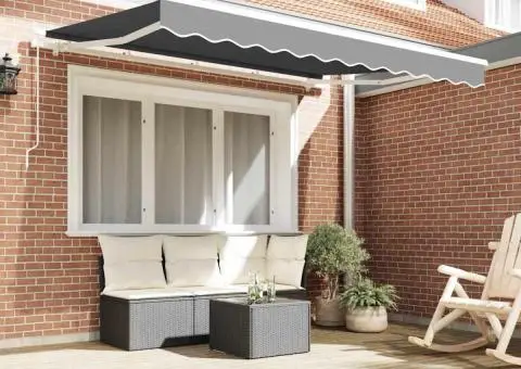 Rama de Copertină Retractabilă cu Operare Manuală 3x2 m Metal - 3/5