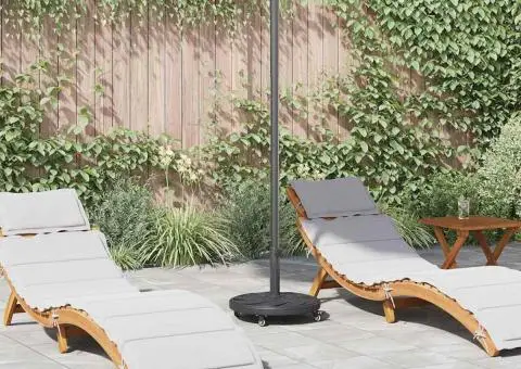 Bază umbrelă cu roți, pentru stâlpi de Ø38-48 mm, 13 kg, rotund - 1/5