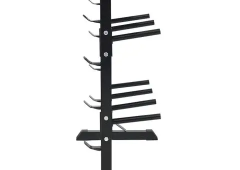 Rack pentru haltere cu 7 suporturi și 8 cârlige 300 kg Oțel - 4/5