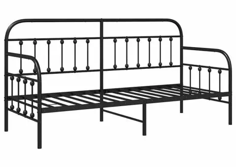 Cadru pat de zi, negru, 80x200 cm, oțel - 2/5