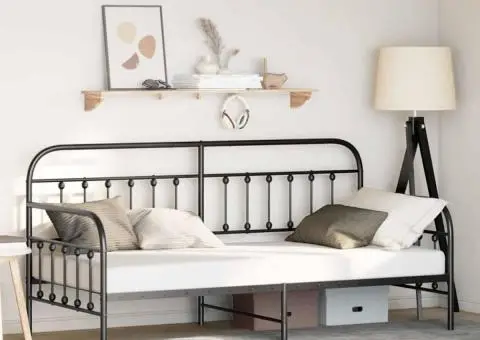 Cadru pentru Pat Daybed Negru 90x190 cm Oțel - 1/5