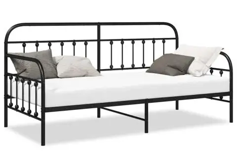 Cadru pentru Pat Daybed Negru 90x190 cm Oțel - 4/5