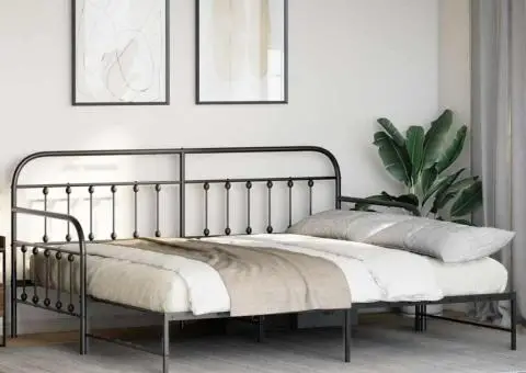 Cadru de pat daybed cu pat suplimentar Negru 90x200 cm Oțel - 5/5