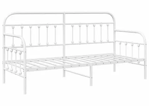 Cadru pat de zi, alb, 80x200 cm, oțel - 2/5