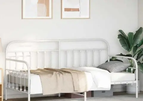 Cadru Pat Daybed Alb 90x200 cm Oțel - 5/5