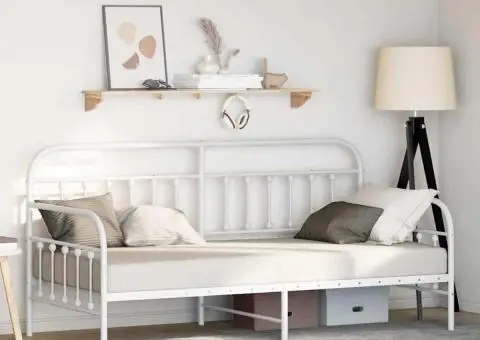 Cadru Daybed Alb 100x190 cm Oțel - 1/5