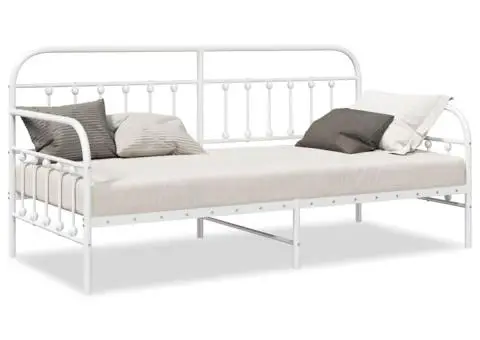 Cadru pat de zi, negru, 107x203 cm, oțel - 4/5