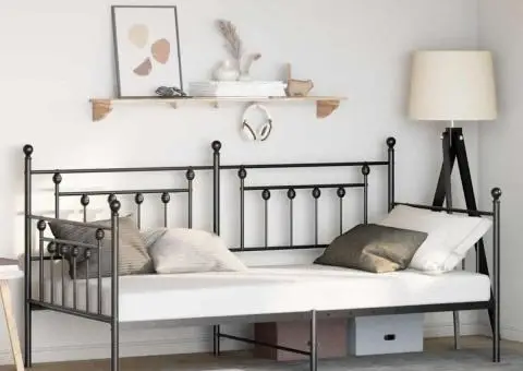 Cadru pat daybed negru 100x200 cm din oțel - 1/5