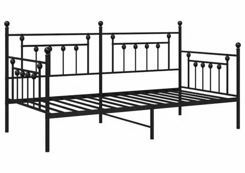 Cadru pat daybed negru 100x200 cm din oțel - 2/5