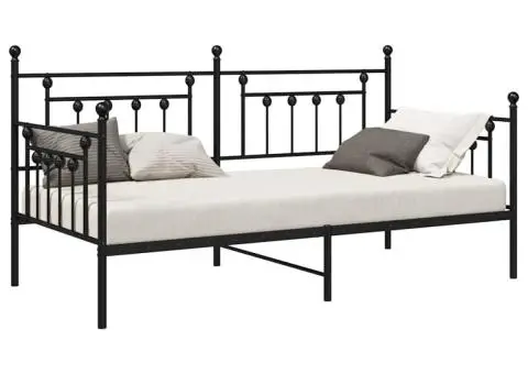 Cadru pat daybed negru 100x200 cm din oțel - 3/5
