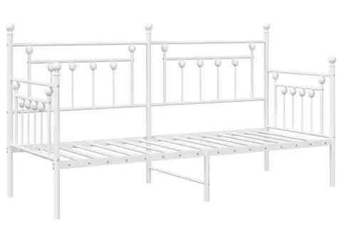 Cadru Pat Daybed Alb 75x190 cm Oțel - 2/5