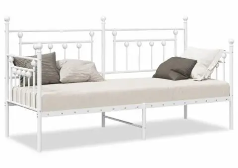 Cadru Pat Daybed Alb 75x190 cm Oțel - 4/5