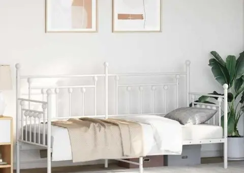 Cadru Pat Daybed Alb 75x190 cm Oțel - 5/5