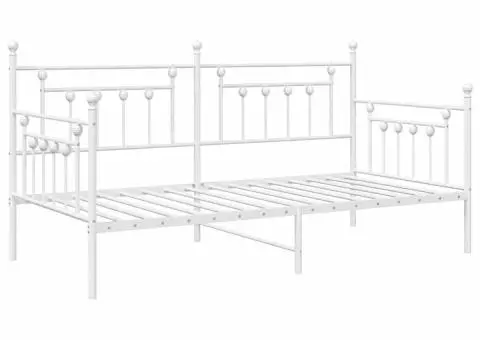 Cadru de zi Alb 100x200 cm Oțel - 2/5