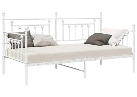 Cadru de zi Alb 100x200 cm Oțel - 3/5