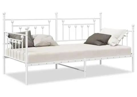 Cadru de zi Alb 100x200 cm Oțel - 4/5